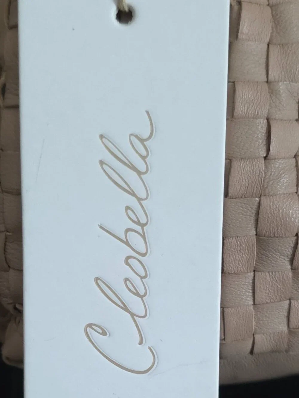 Cleobella Nia Cream Woven Leather Handbag